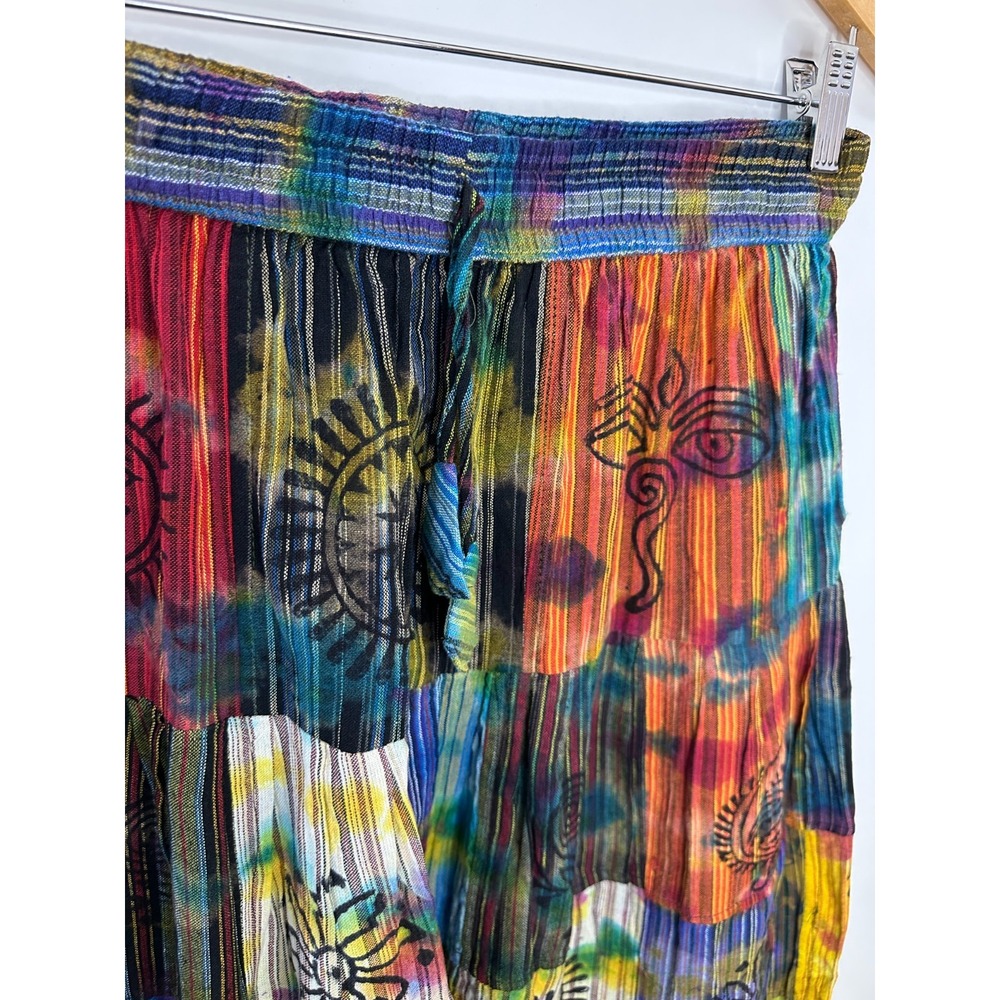 Rising International Patchwork Harem Pants Boho Hippie Festival Nepal Medium - Picture 7 of 11